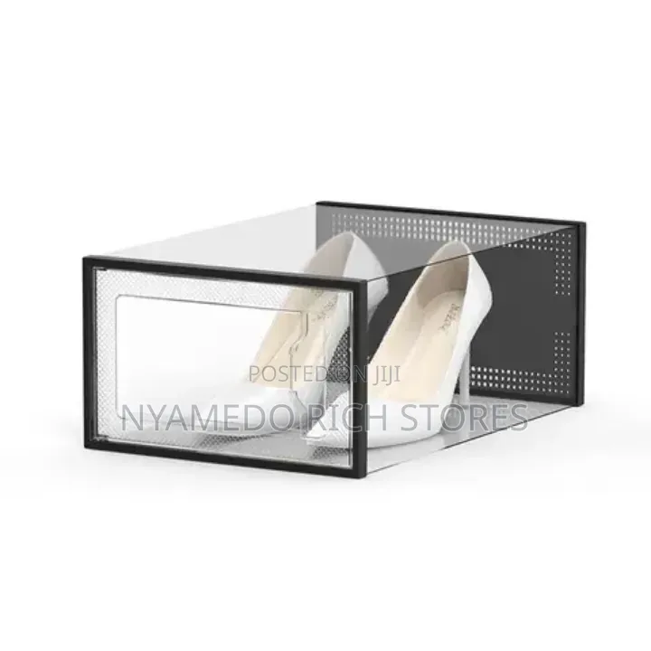 Clear Stackable Shoe Boxes.