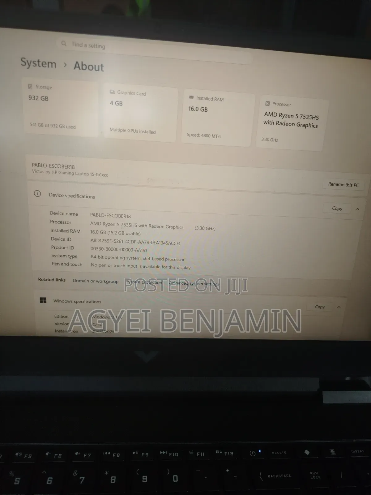 Laptop 16GB AMD Ryzen 5 SSD 1T
