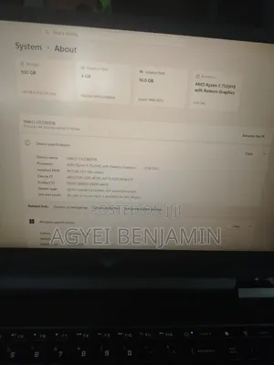 Laptop 16GB AMD Ryzen 5 SSD 1T