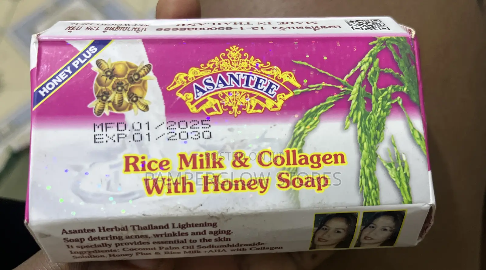 Asantee Rice Milk Collagen With Honey Soap