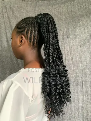 (20 Inches) Braided Ponytail With Curls