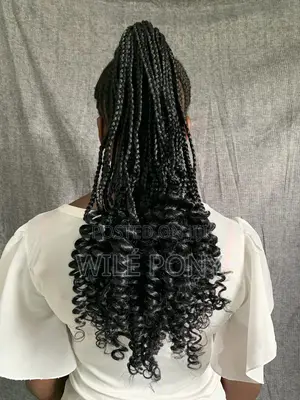 (20 Inches) Braided Ponytail With Curls