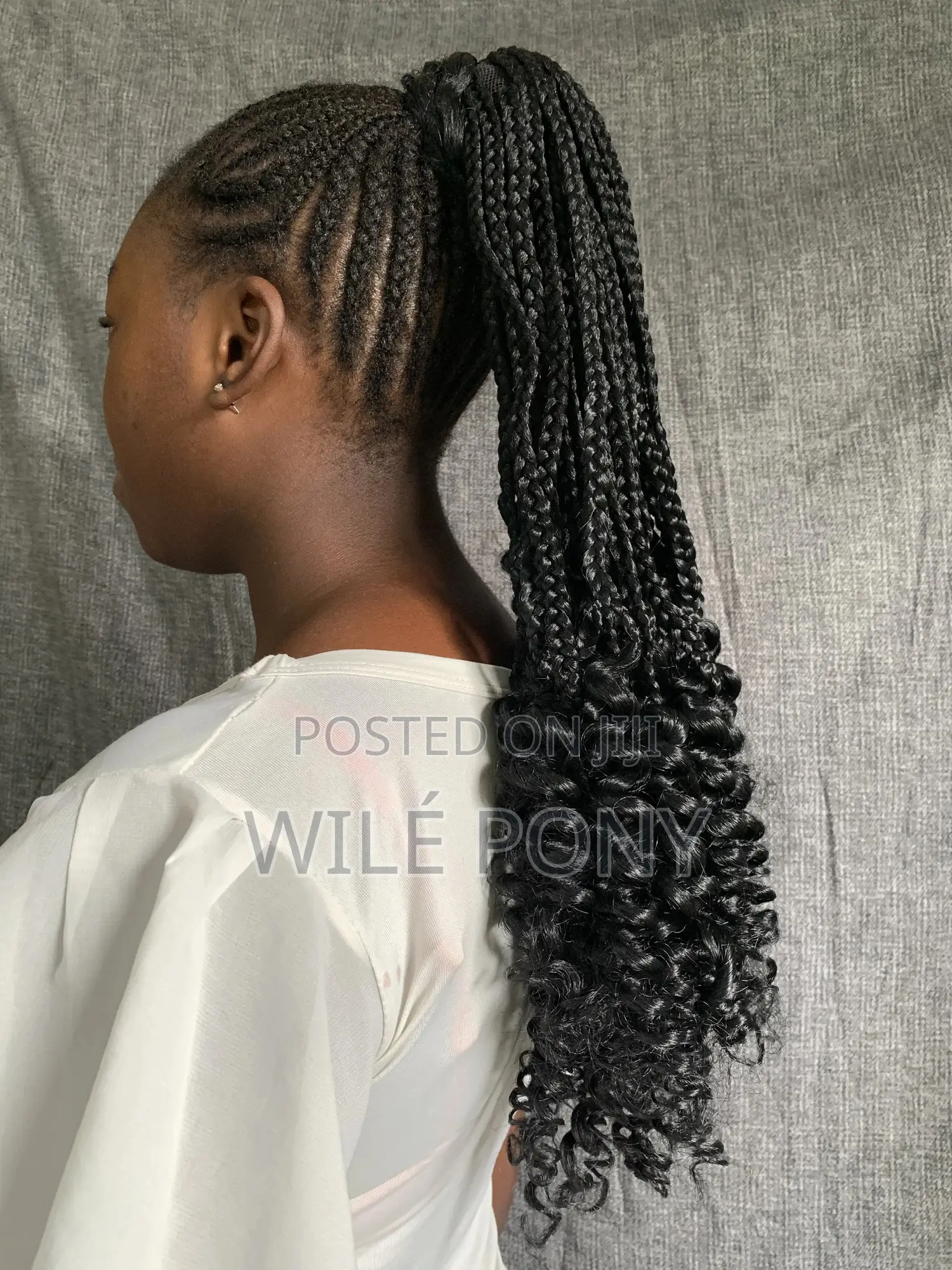 (20 Inches) Braided Ponytail With Curls