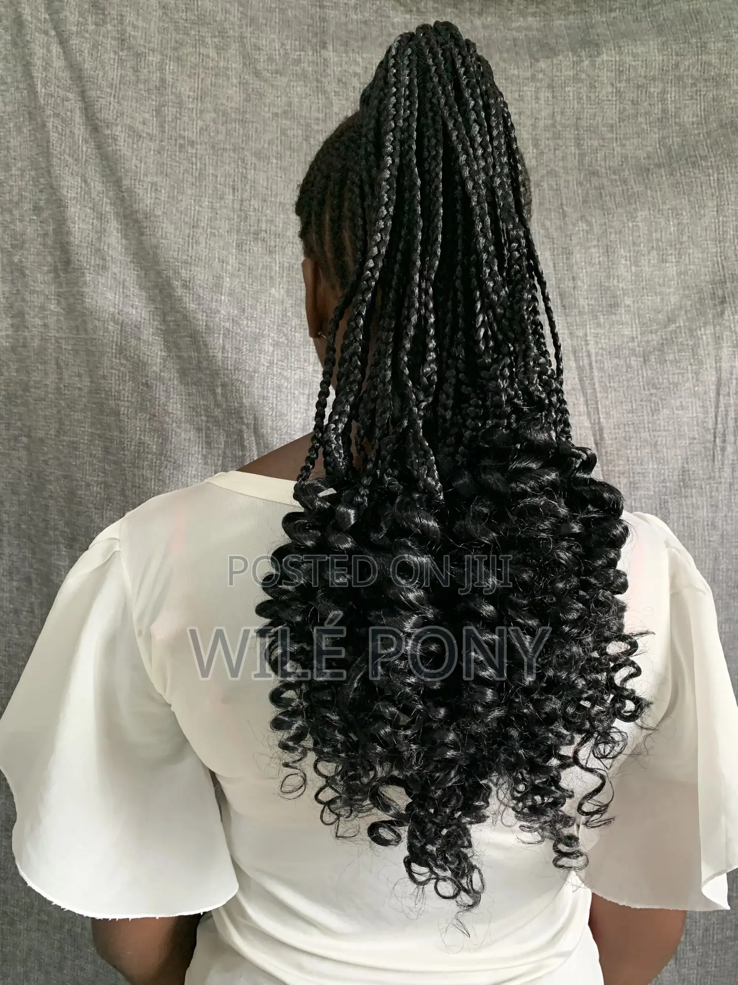 (20 Inches) Braided Ponytail With Curls