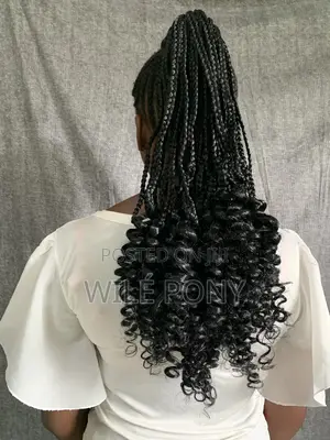 (20 Inches) Braided Ponytail With Curls