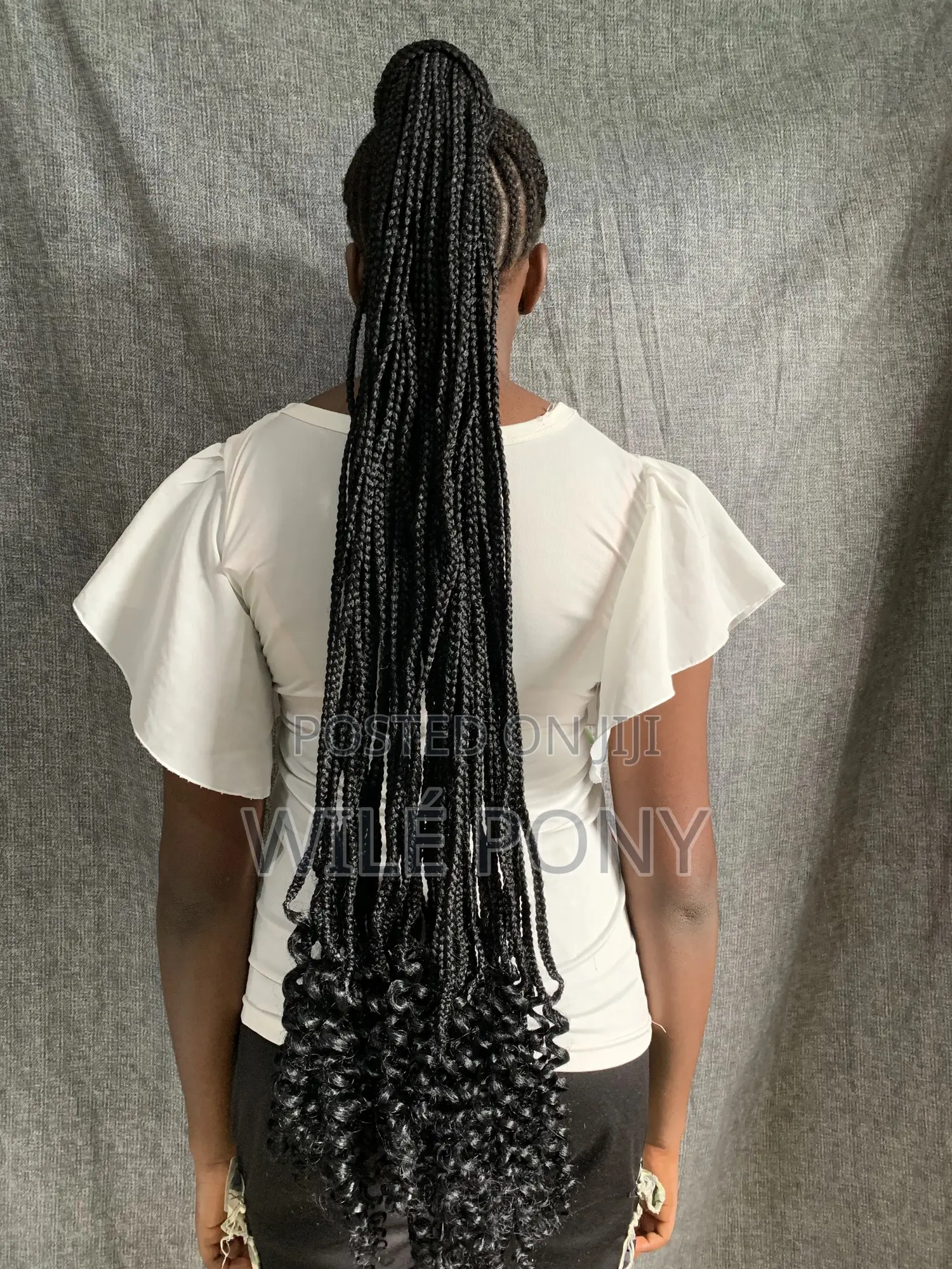 (35 Inches) Braided Ponytail With Curls