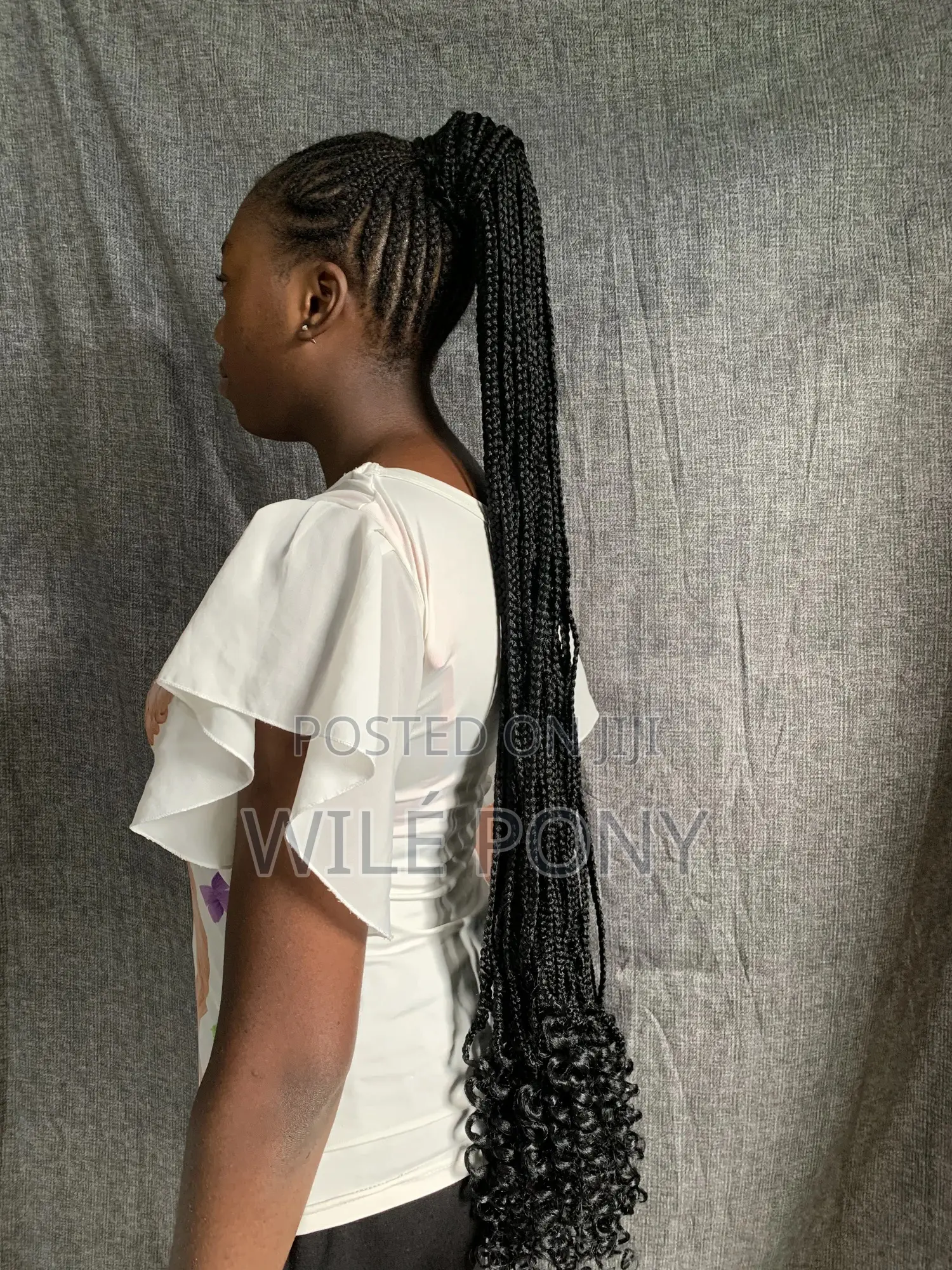 (35 Inches) Braided Ponytail With Curls