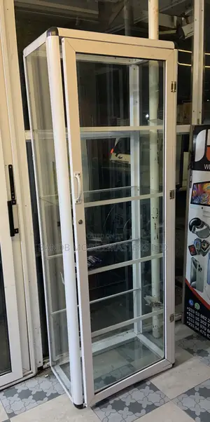 Tall Aluminum Glass Showcase Display Cabinet