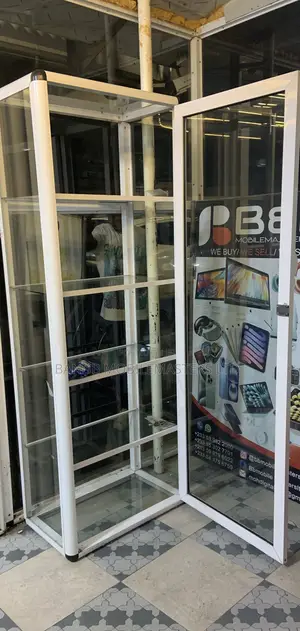 Tall Aluminum Glass Showcase Display Cabinet