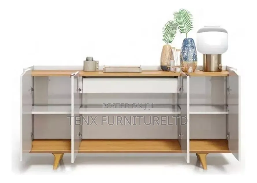 Sideboard/ Buffet With 4 Wooden Legs