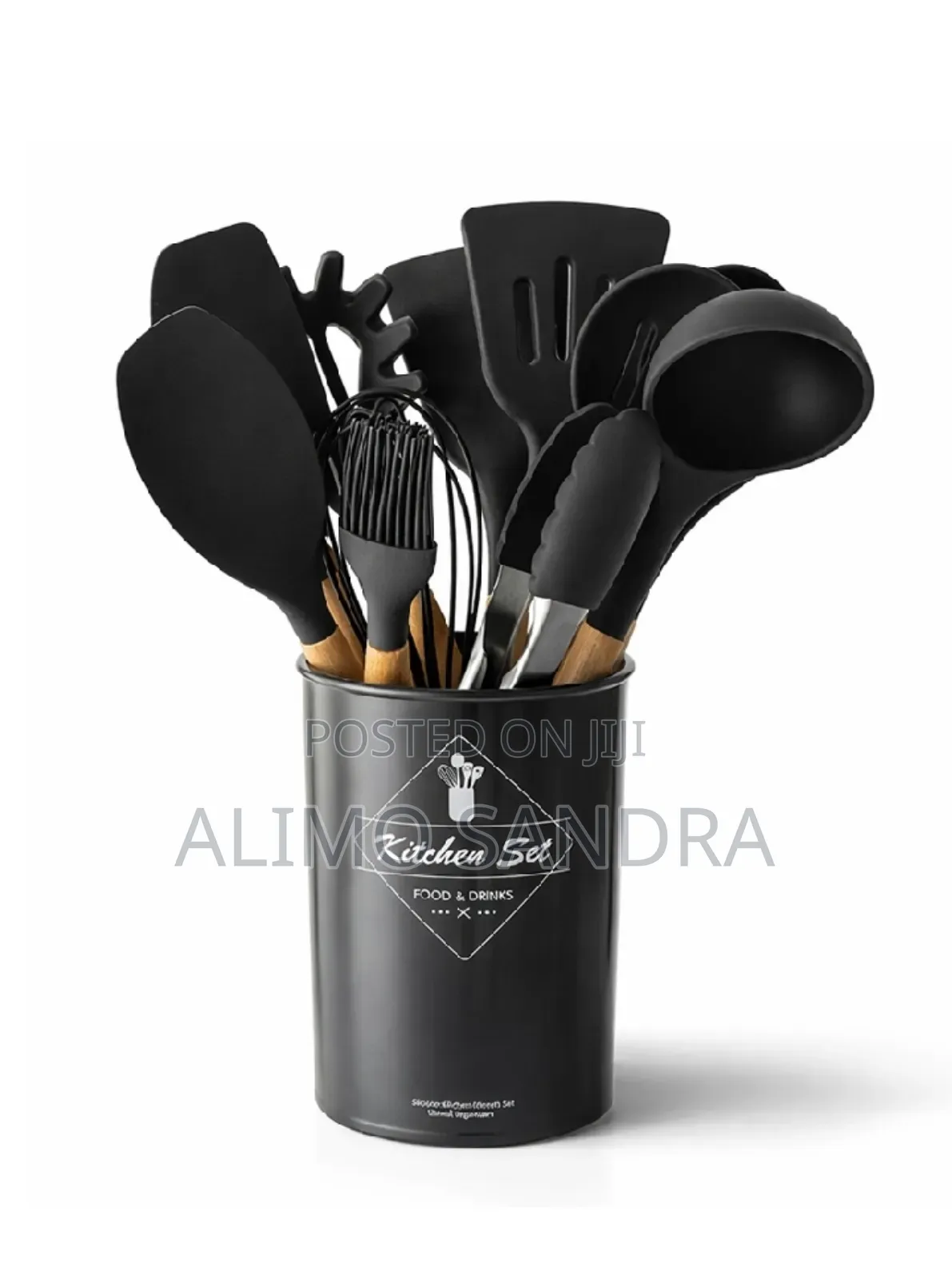11pcs/Set Wooden Handle Silicone Kitchenware Cooking Tool