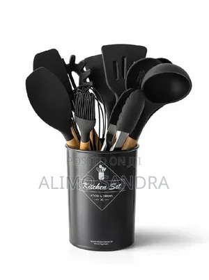 11pcs/Set Wooden Handle Silicone Kitchenware Cooking Tool