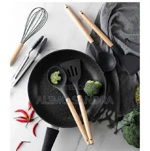 11pcs/Set Wooden Handle Silicone Kitchenware Cooking Tool