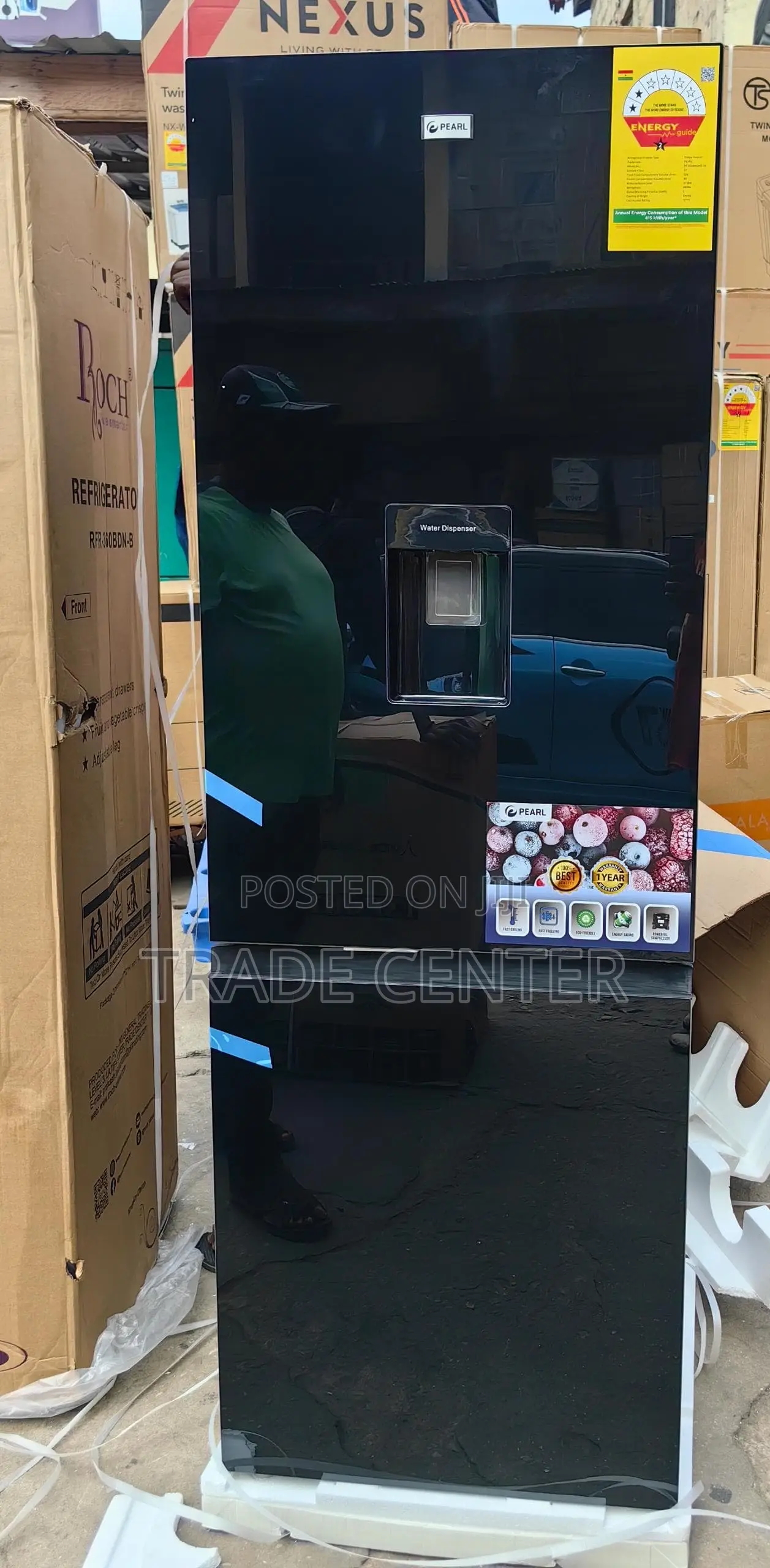 Pearl Fridge Black Mirror 309liters