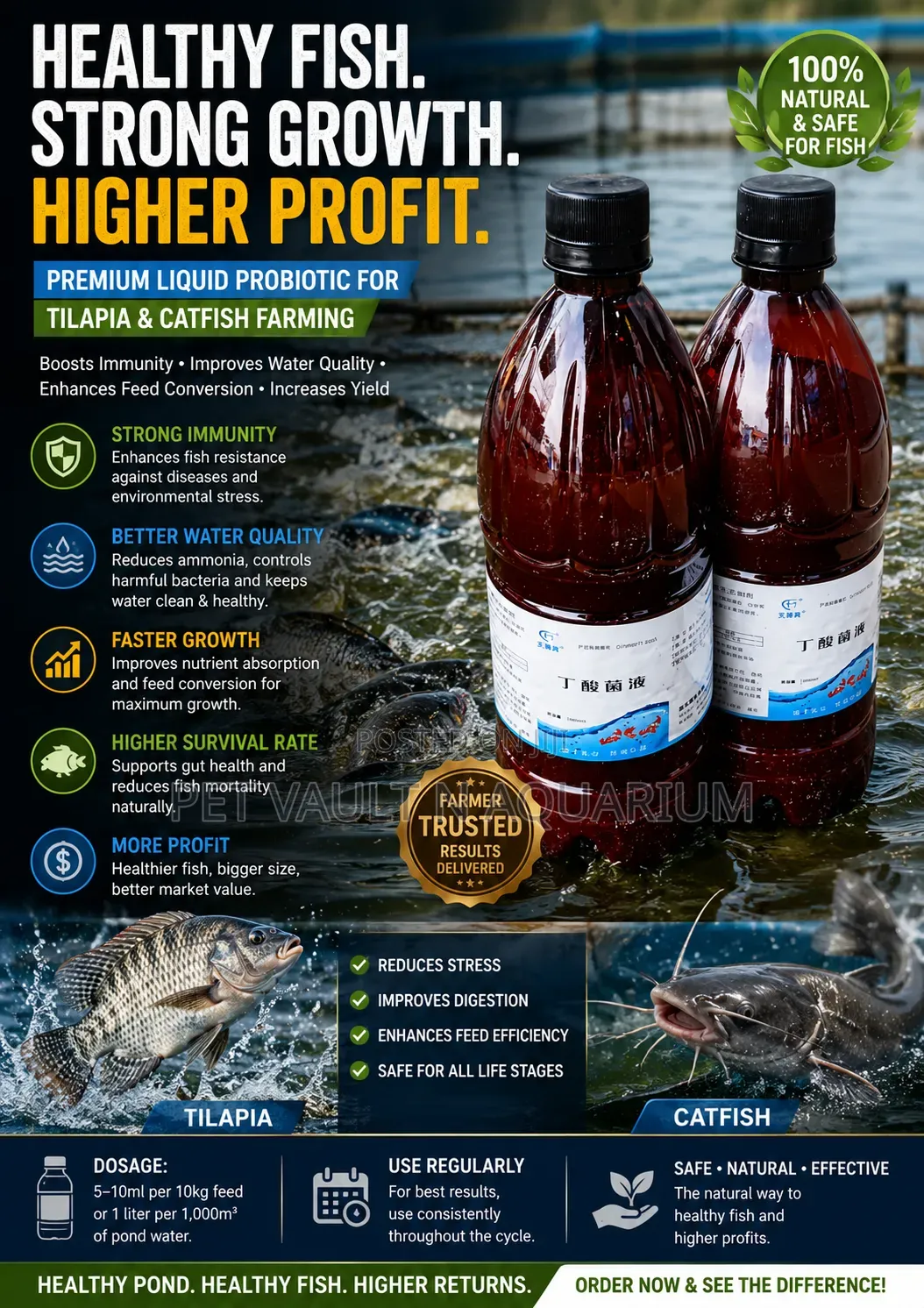 Probiotics For Catfish/ Tilapia Farming