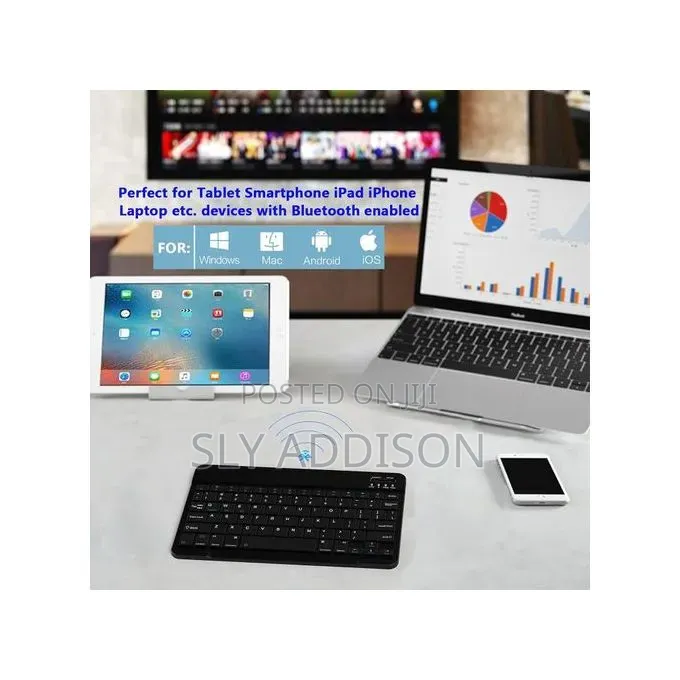 7 Inch Wireless Bluetooth Keyboard for Phone and Tablet
