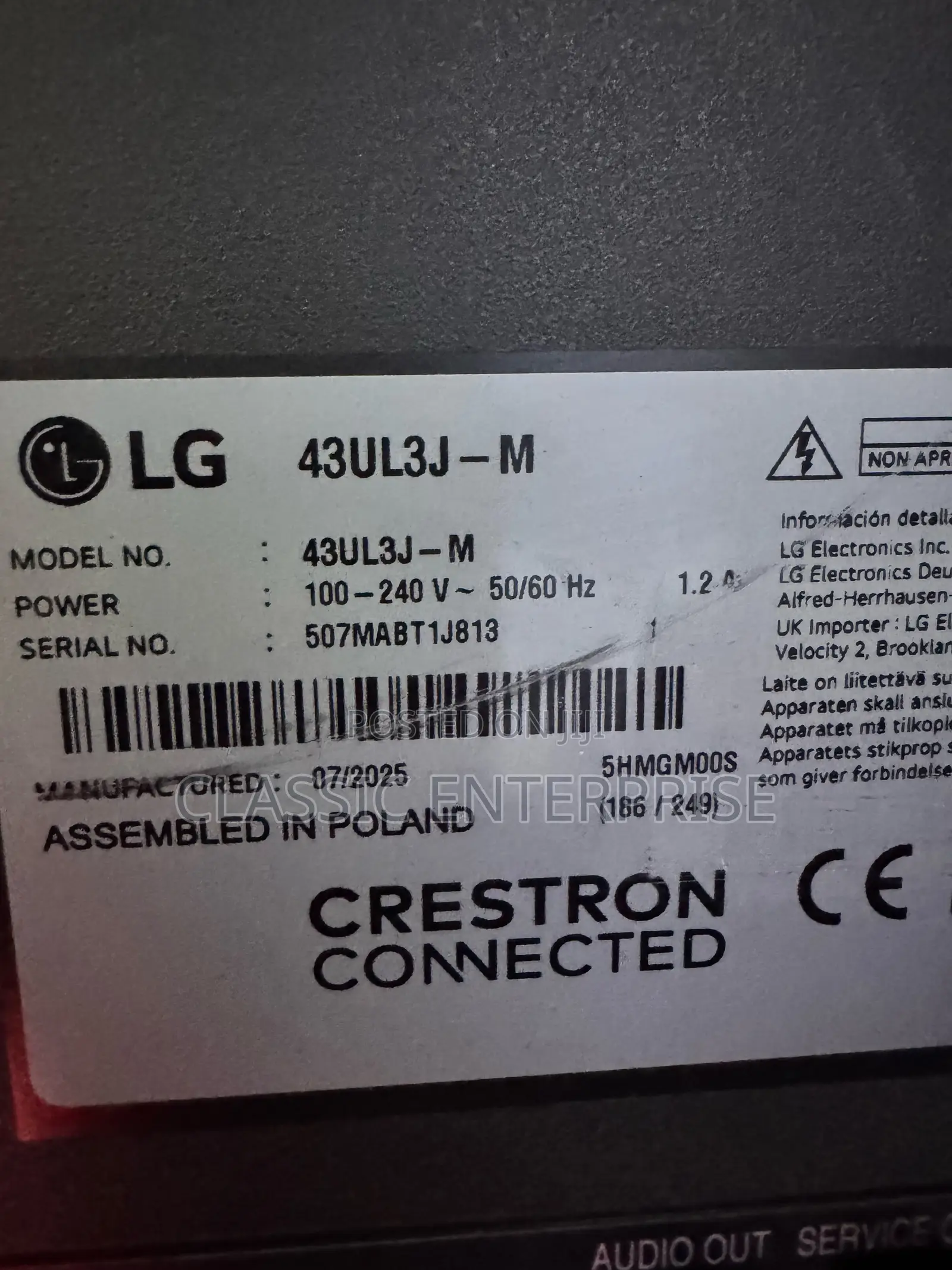 Lg 43 Inches Ultra High Definition 2025/2026 Model Tv