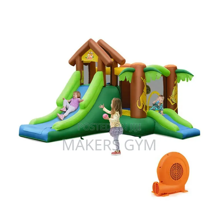 Slides Inflatable Jungle Bounce Castle With Blower Pump