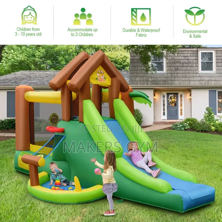 Slides Inflatable Jungle Bounce Castle With Blower Pump