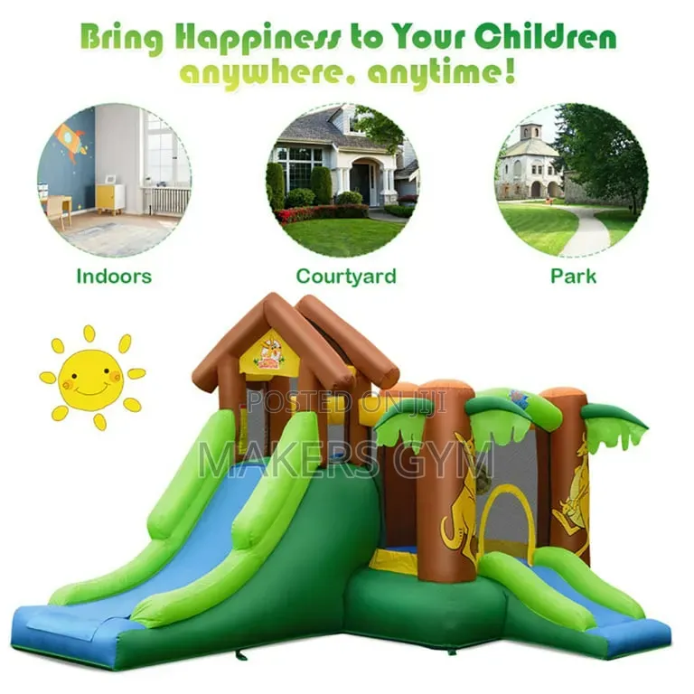 Slides Inflatable Jungle Bounce Castle With Blower Pump