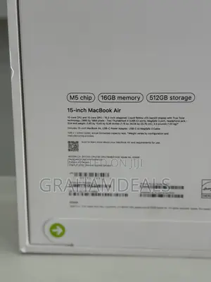 New Laptop Apple MacBook Air 2026 M5 15-inch 16GB Apple M5 SSD 512GB