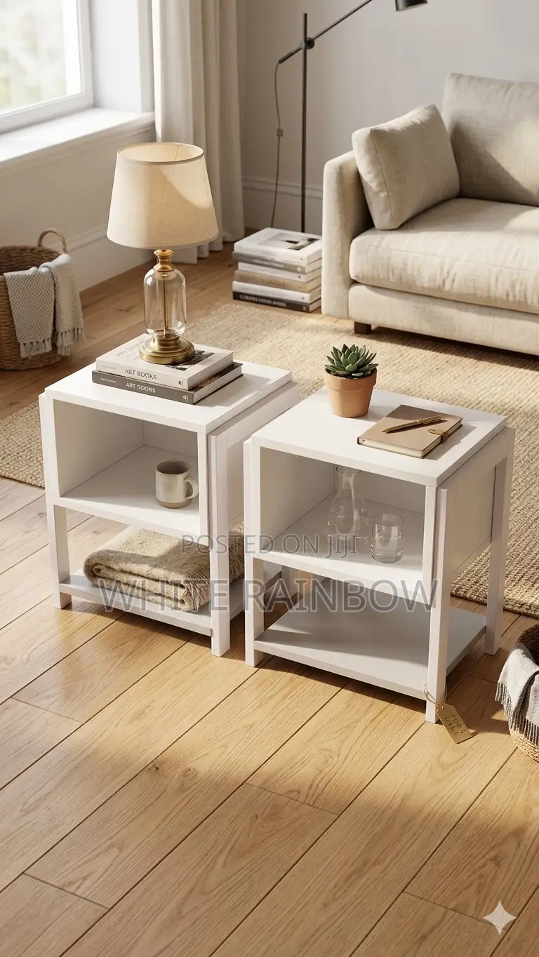 Modern White Bedside Table