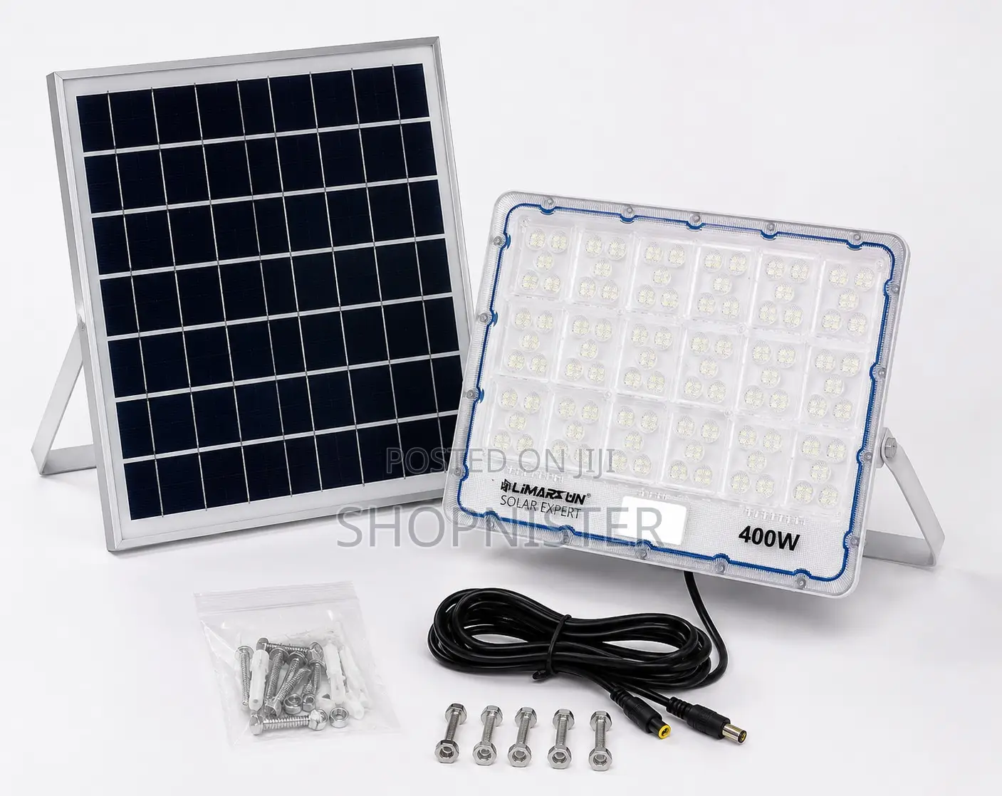 400w Solar Flood Light + Big Solar Panel