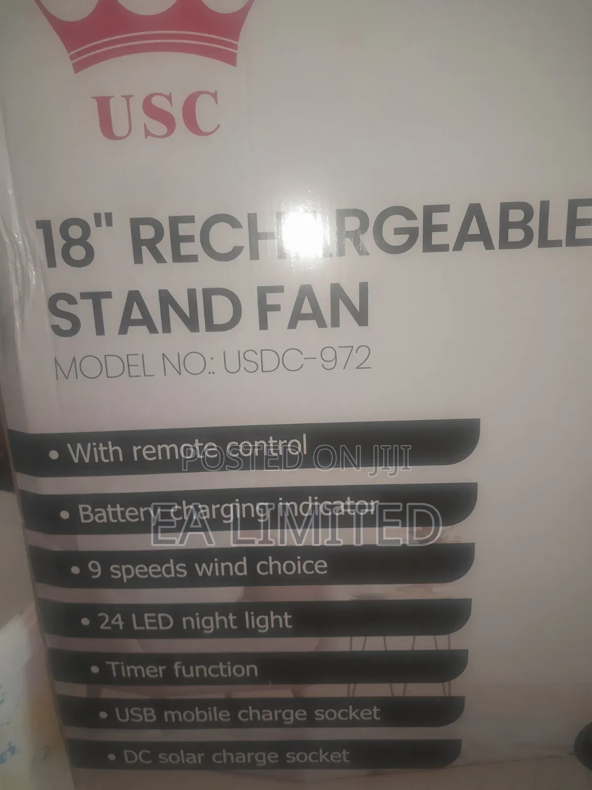 Rechargeable Solar Fan