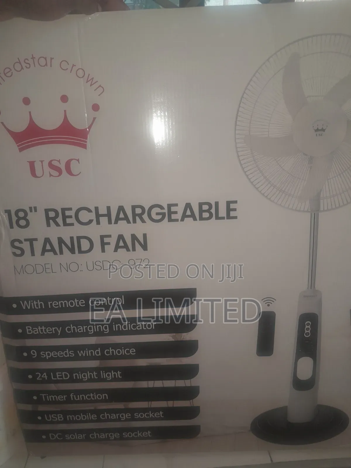 Rechargeable Solar Fan