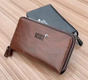 Montblanc Men's Large Double-Zip Leather Clutch Bag