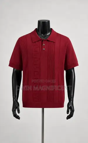 Knit Polo Shirt With a Zip Collar