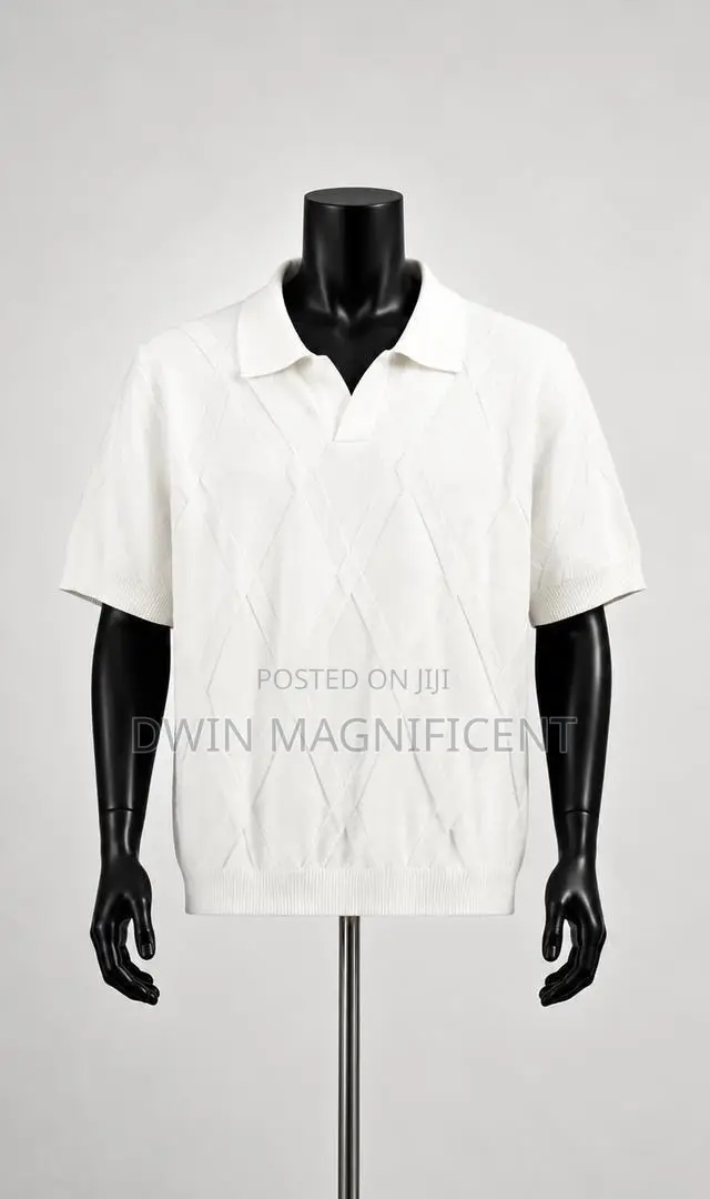 Knit Polo Shirt With a Zip Collar