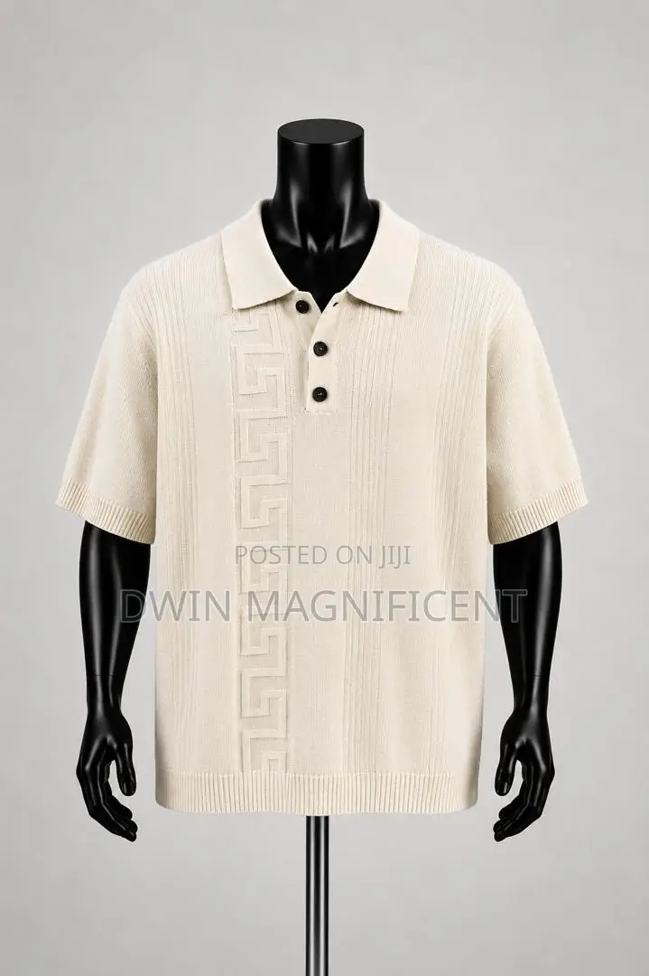 Knit Polo Shirt With a Zip Collar