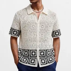 Multi-Color Knit Short-Sleeve Shirt