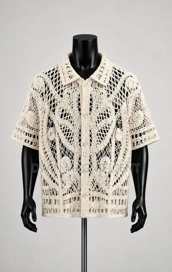 Multi-Color Knit Short-Sleeve Shirt