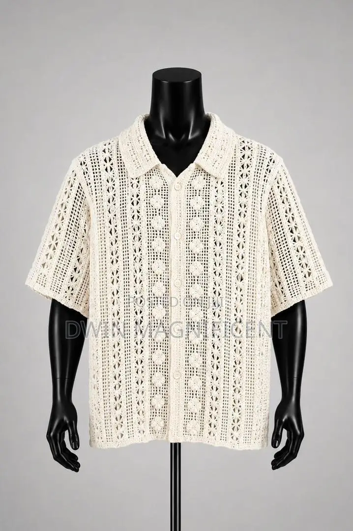 Multi-Color Knit Short-Sleeve Shirt