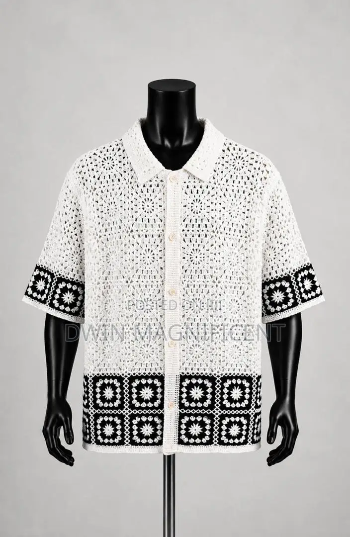 Multi-Color Knit Short-Sleeve Shirt