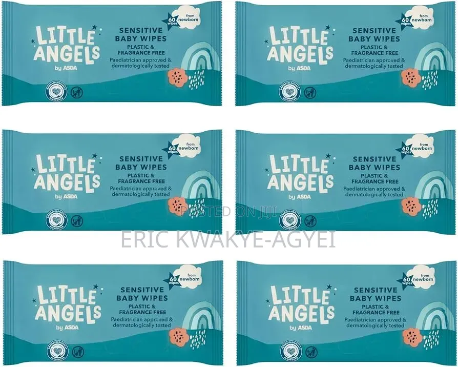 Little Angels Plastic Free Fragrance Free Sensitive Wipes(12x 60 Wipe)