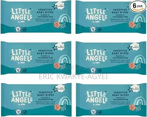 Little Angels Plastic Free Fragrance Free Sensitive Wipes(12x 60 Wipe)
