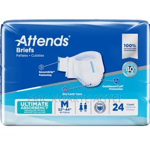 Attends Adult Brh Care Briefs With Closure Tabs, Medium
