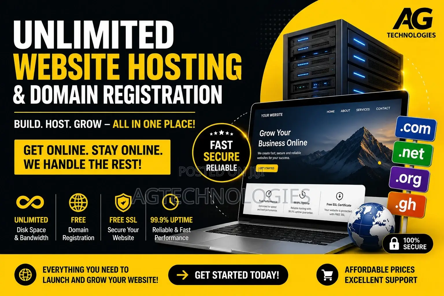 Unlimited Website Hosting and Domain Registration