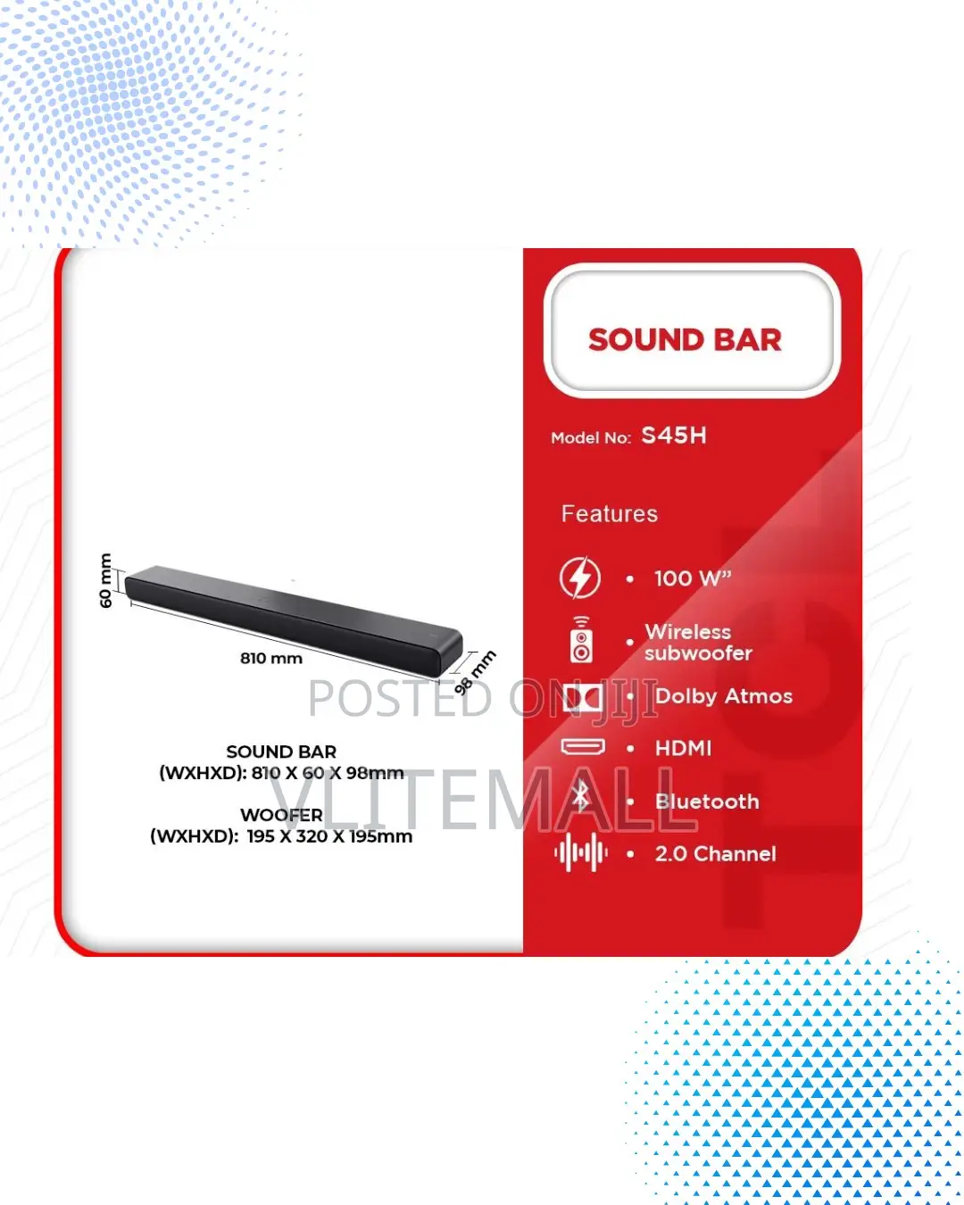 TCL Audio Sound Bar 100w S45h