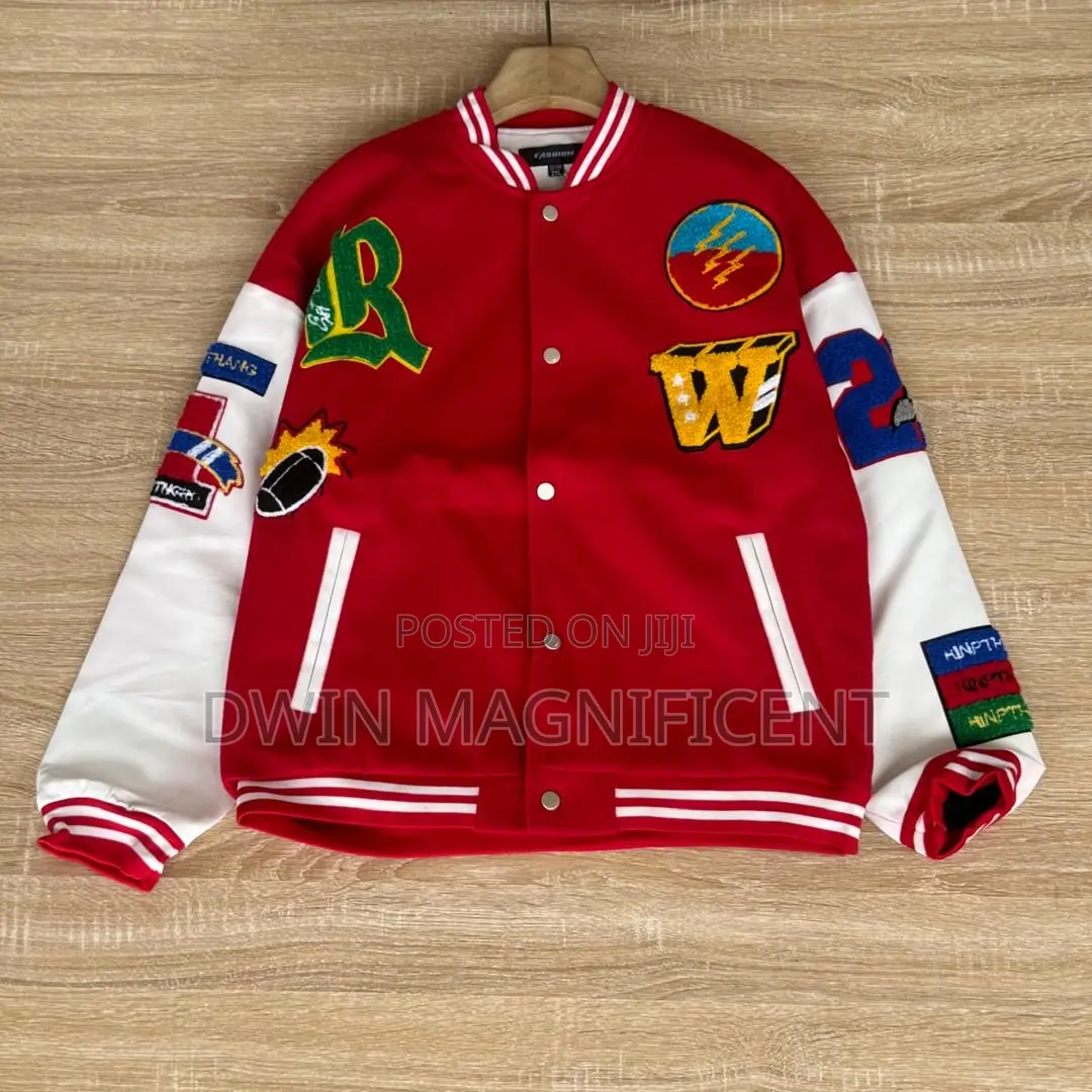 Patch-Embroidered Varsity Jacket.