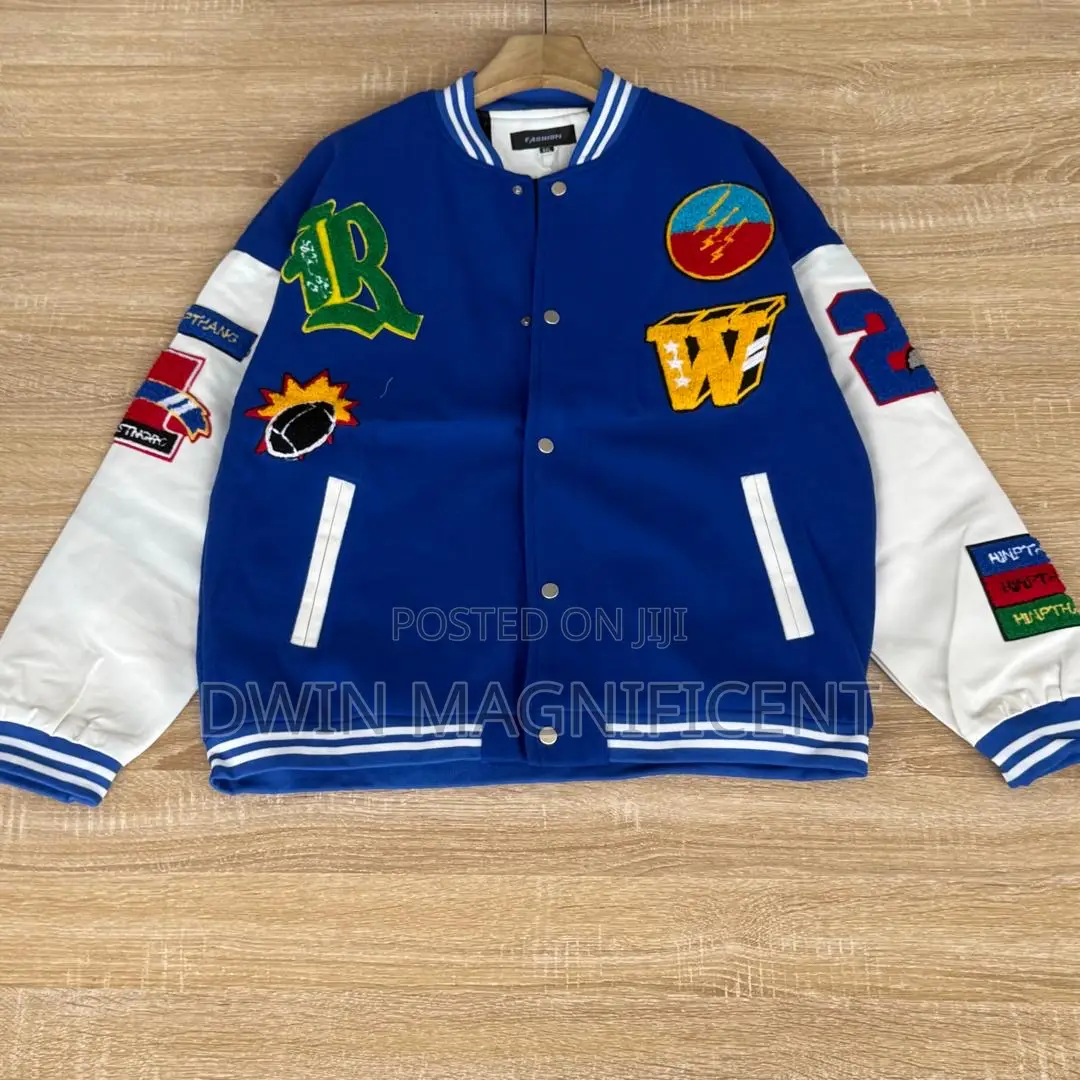 Patch-Embroidered Varsity Jacket.