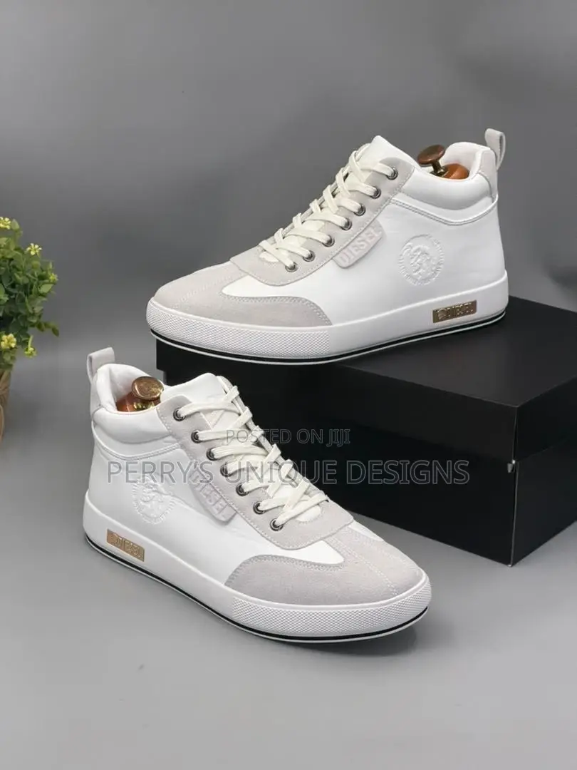 Diesel Leather Boots - All White