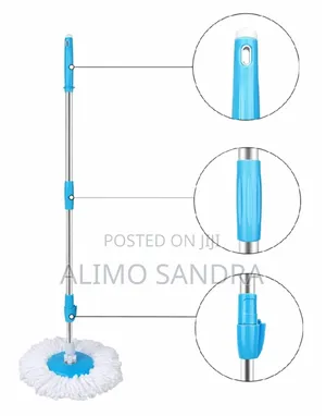 360° Spin Mop Buckets System With 1 Microfiber Mop Heads.