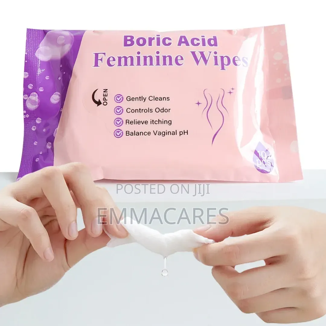 Boric Acid Feminine Wipe. Control Odor and Balance Ph
