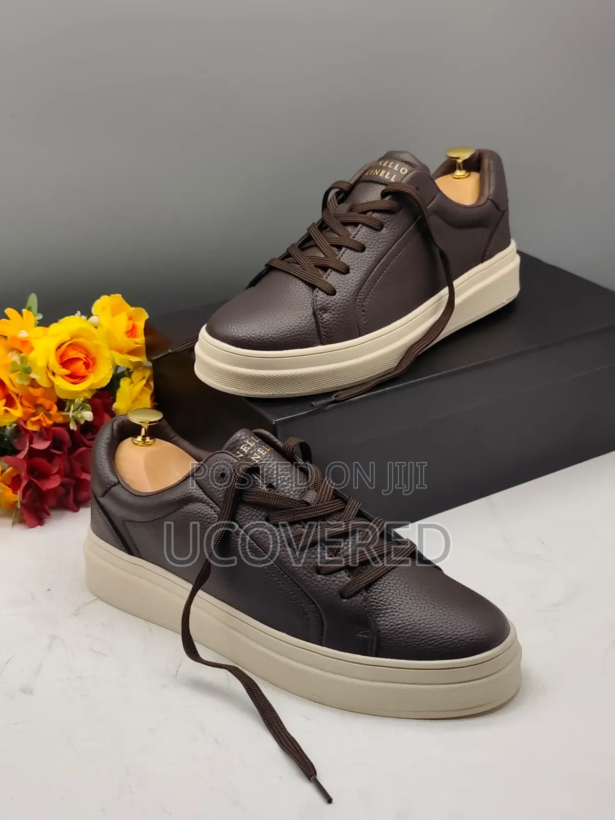 Brown Brunello Cucinelli Platform Sneakers