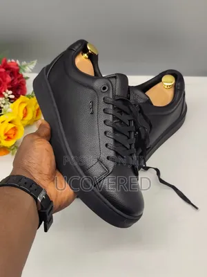 Geox Black Leather Sneakers