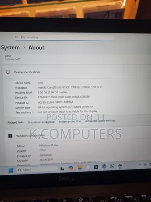 Laptop Dell Latitude 5400 8GB Intel Core i5 SSD 256GB